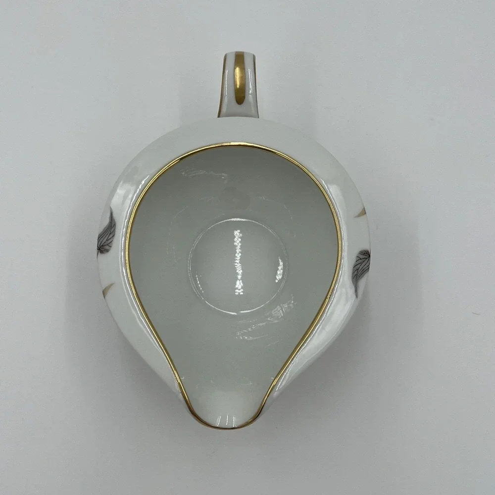 Noritake China Arden 5603 Creamer‎ Vintage White Gold Floral Porcelain Japan